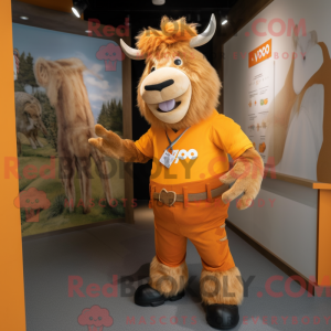 Oranje Yak-mascottekostuum...