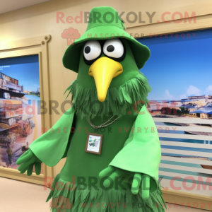 Green Crow mascot costume...