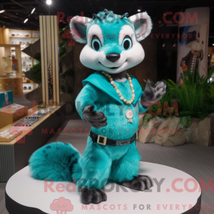 Cyan Marten Maskottchen...