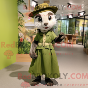 Oliven Ferret maskot...