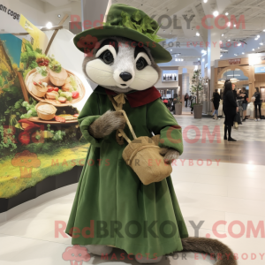 Olive Ferret mascot costume...