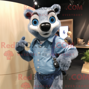 Blue Badger mascot costume...