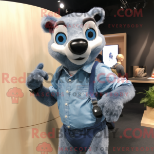 Blue Badger maskot kostume...