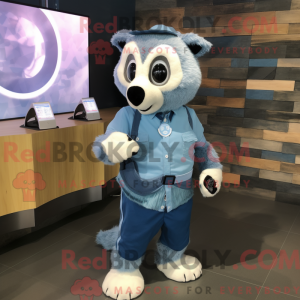 Blue Badger maskot kostume...