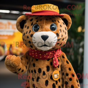 Rust Leopard mascot costume...