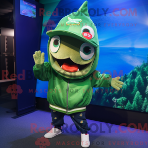 Grøn tun maskot kostume...