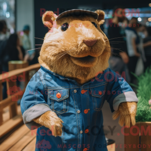 Guld Capybara maskot...