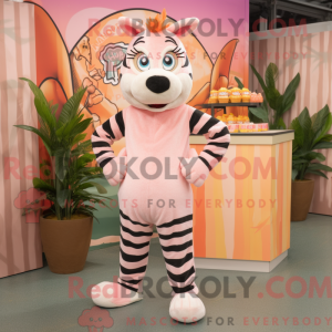 Peach Zebra maskot kostume...