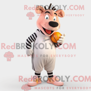Peach Zebra mascot costume...
