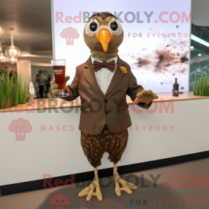 Brown Quail mascot costume...