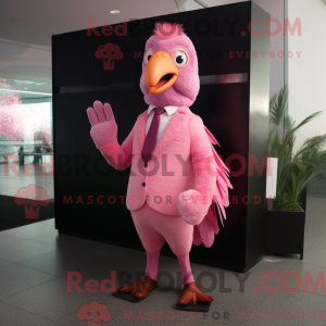 Pink Fasan maskot kostume...