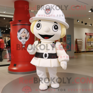 White Fire Fighter mascot...