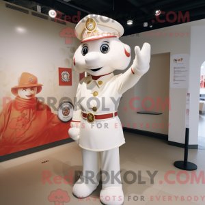 White Fire Fighter mascot...