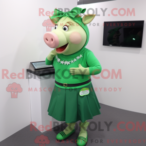 Grøn So maskot kostume...