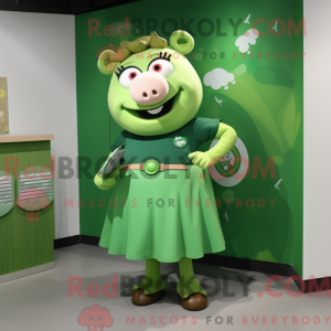 Grøn So maskot kostume...
