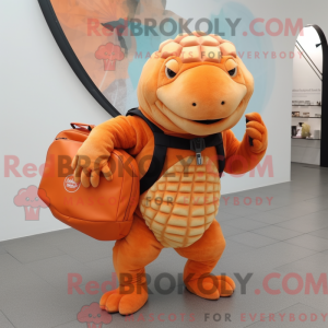 Orange Glyptodon maskot...