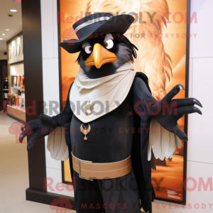 Tan Crow maskot kostume...