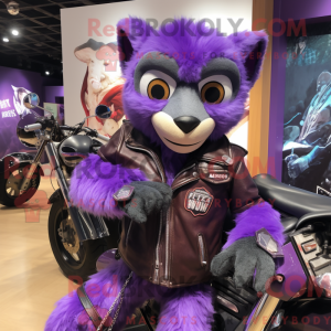 Lilla Lemur maskot kostume...