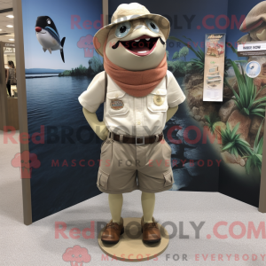 Beige tun maskot kostume...