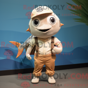 Beige tun maskot kostume...