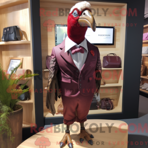 Maroon Fasan maskot kostume...