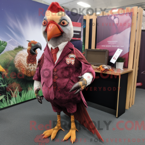 Maroon Fasan maskot kostume...