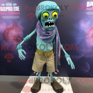 Turquoise Zombie mascot...