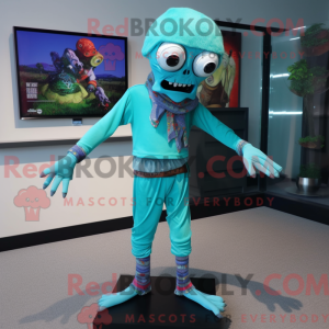 Turquoise Zombie mascot...