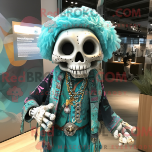 Turquoise Skull mascot...