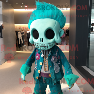 Turquoise Skull mascot...