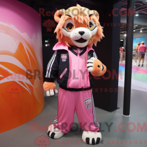 Pink sabeltand tiger maskot...