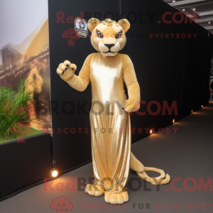 Gouden Puma-mascottekostuum...