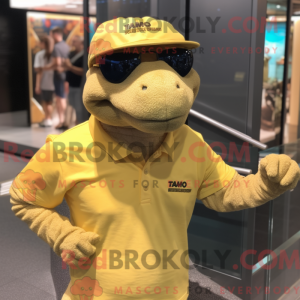 Guld Komodo Dragon maskot...