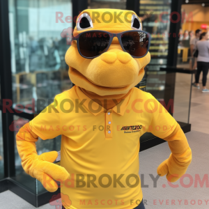 Gold Komodo Dragon mascot...