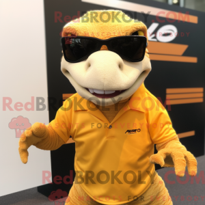 Gold Komodo Dragon mascot...