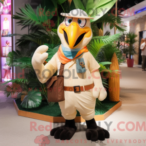 Beige Toucan mascot costume...