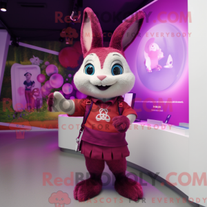 Magenta Wild Rabbit mascot...