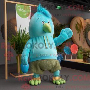 Turkis Kiwi maskot kostume...
