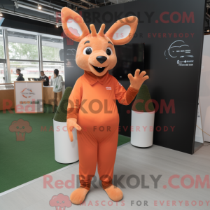 Orange Deer mascot costume...