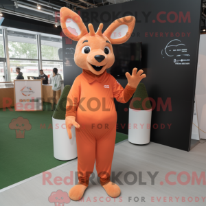 Orange Deer maskot kostume...