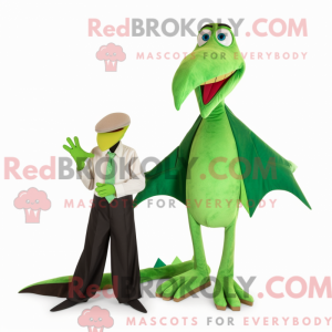 Grøn Pterodactyl maskot...