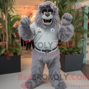 Gray Sasquatch mascot...