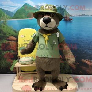 Olive Otter mascot costume...