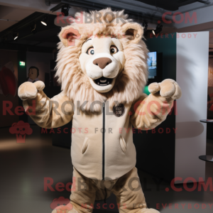 Beige Tamer Lion mascot...