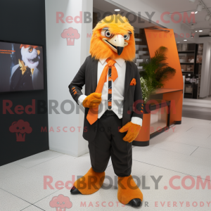 Orange Eagle mascot costume...