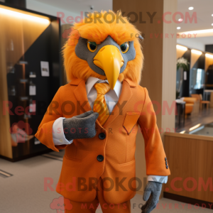 Orange Eagle mascot costume...