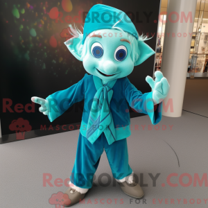 Turquoise Elf mascot...