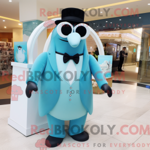 Sky Blue Walrus mascot...
