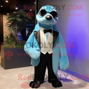 Sky Blue Walrus mascot...