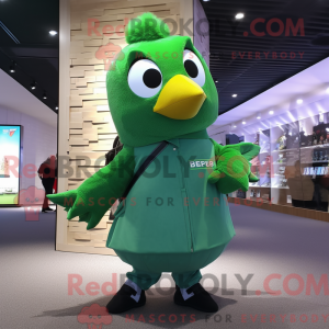 Green Dove mascot costume...